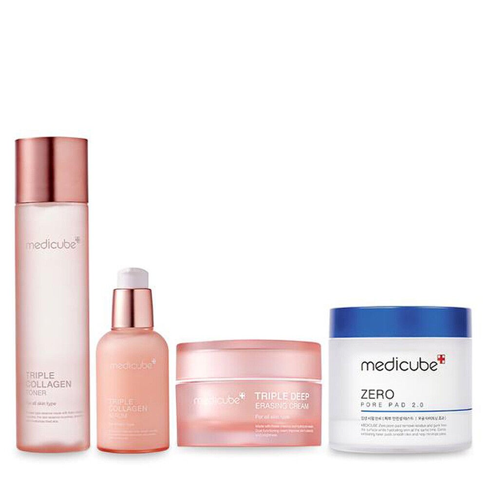 Medicube Triple collagen Booster 4 set Toner Serum Cream Pore Pad K-beauty
