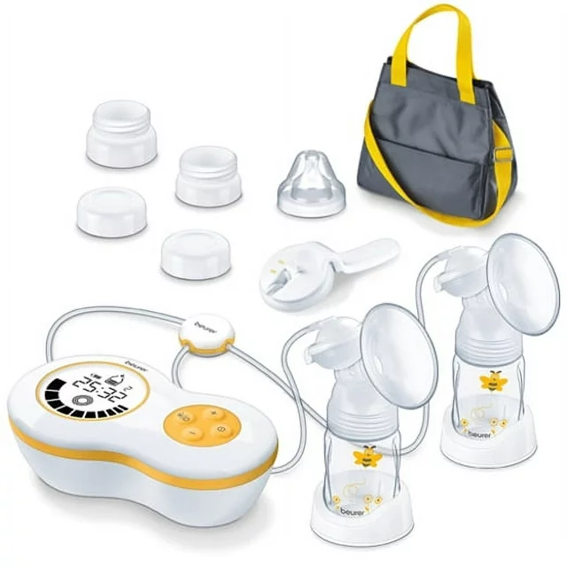 Beurer Electric Dual Breast Pump, Double Comfortable Pumping, Portable Strong Suction and Tote Travel Bag for Moms, BY70