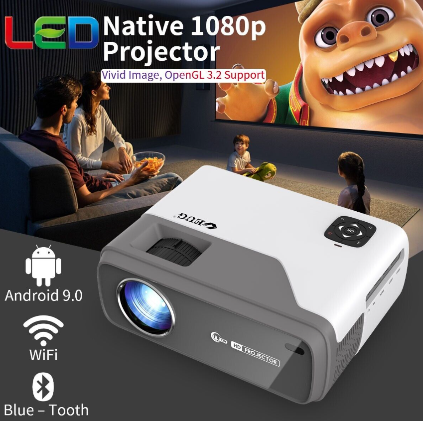 Portable Android 9.0 Proyector Native 1080p Home Theater 4K Smart Projector BT