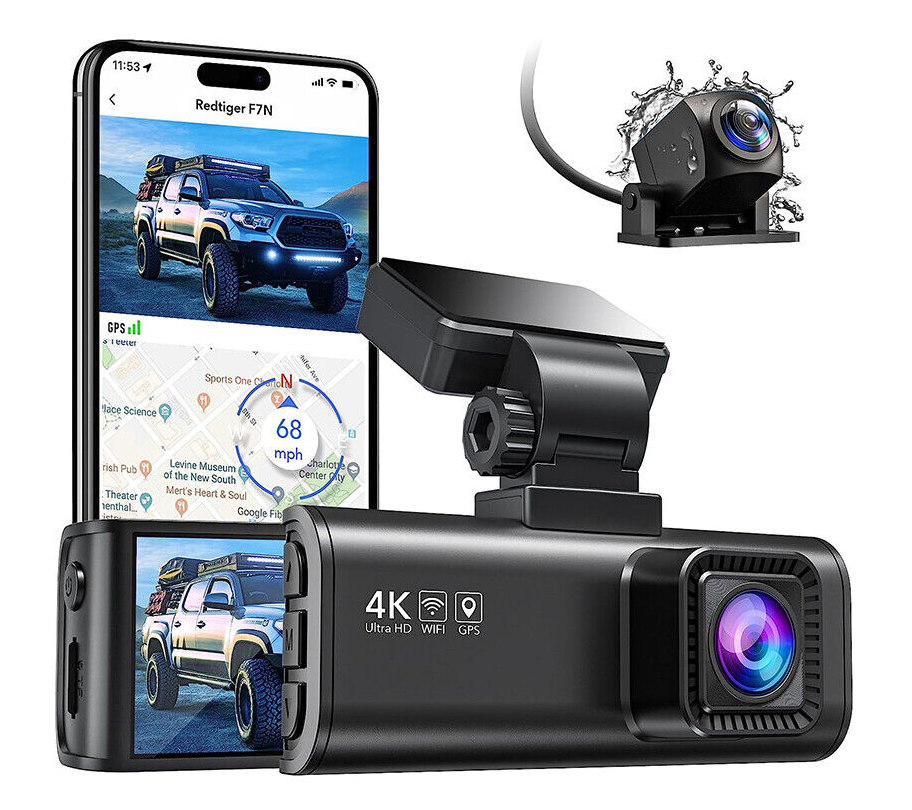 REDTIGER 4K Dual Dash Camera Front and Rear Dash Cam Built-in WiFi&GPS for Cars